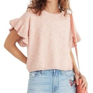 Madewell Ruffle-Sleeve Sweater Tee Size Large